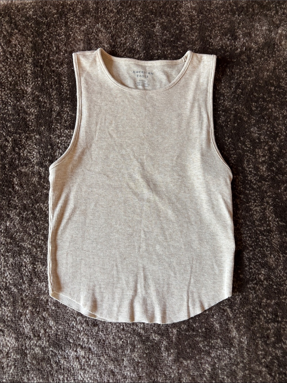 American Eagle Outfitters Light Cream Ribbed Tank